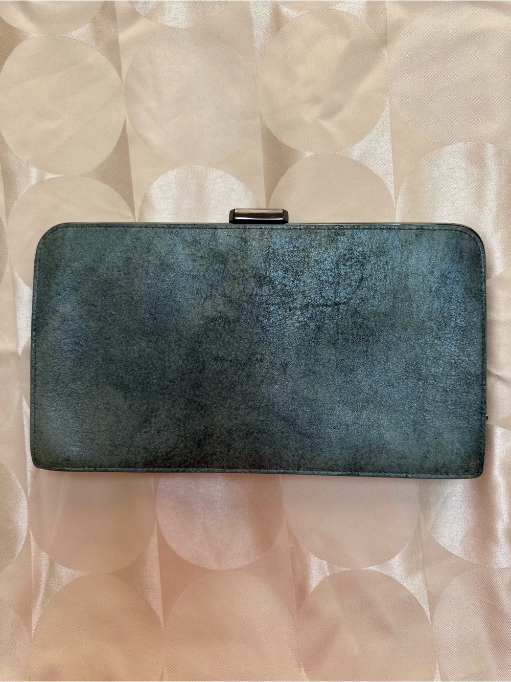 Halston Heritage Suede Clutch Wallet in Deep Teal